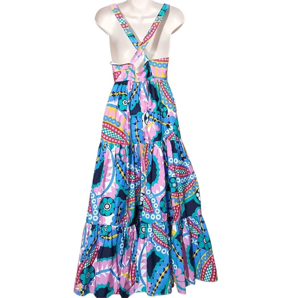 $40 J.Crew Maxi Dress Ratti Kaleidoscope Floral With Pockets Spring Summer NWT - Picture 9 of 11